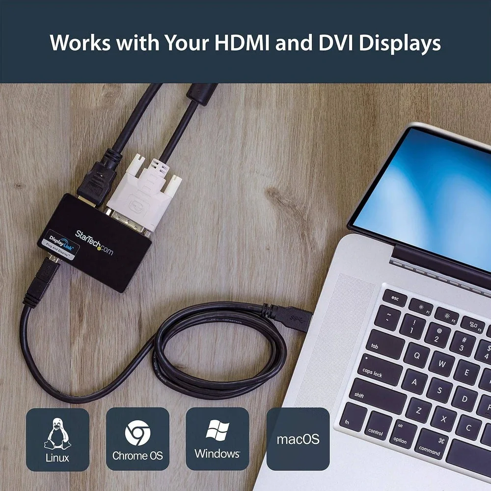 StarTech USB 3.0 Dual Head Graphics Adapter HDMI DVI-I 1080p USB32HDDVII